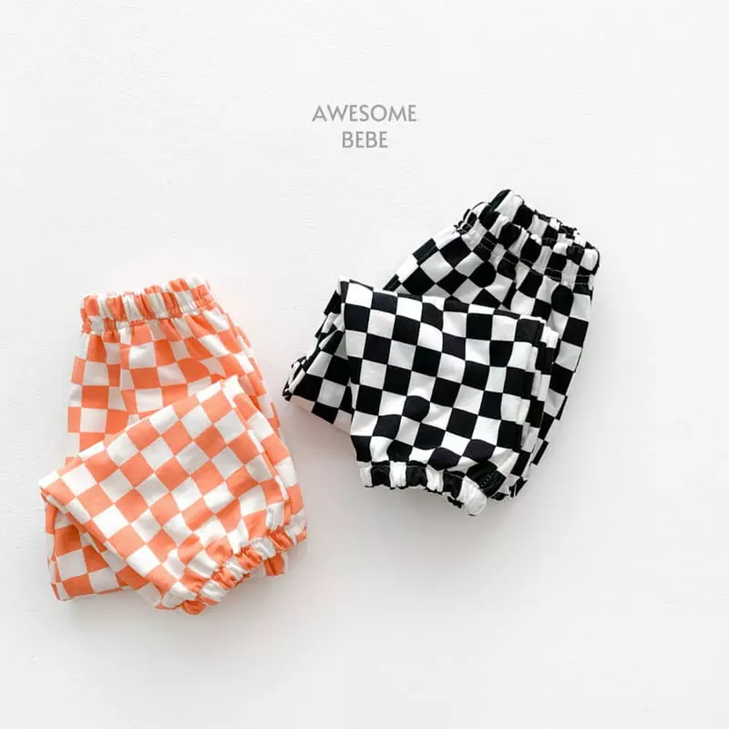 Awesome Bebe - Korean Children Fashion - #kidsshorts - Check Pattern Pants - 6