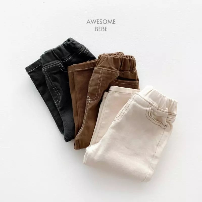 Awesome Bebe - Korean Children Fashion - #fashionkids - Stitch Span Washing Pants - 4