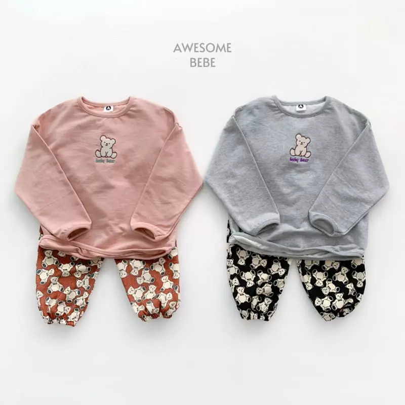 Awesome Bebe - Korean Children Fashion - #kidsshorts - Babay Bear Embrodiery Tee - 10