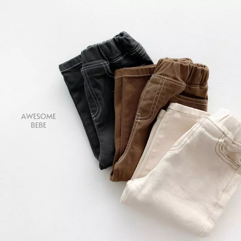 Awesome Bebe - Korean Children Fashion - #kidsstore - Stitch Span Washing Pants - 5