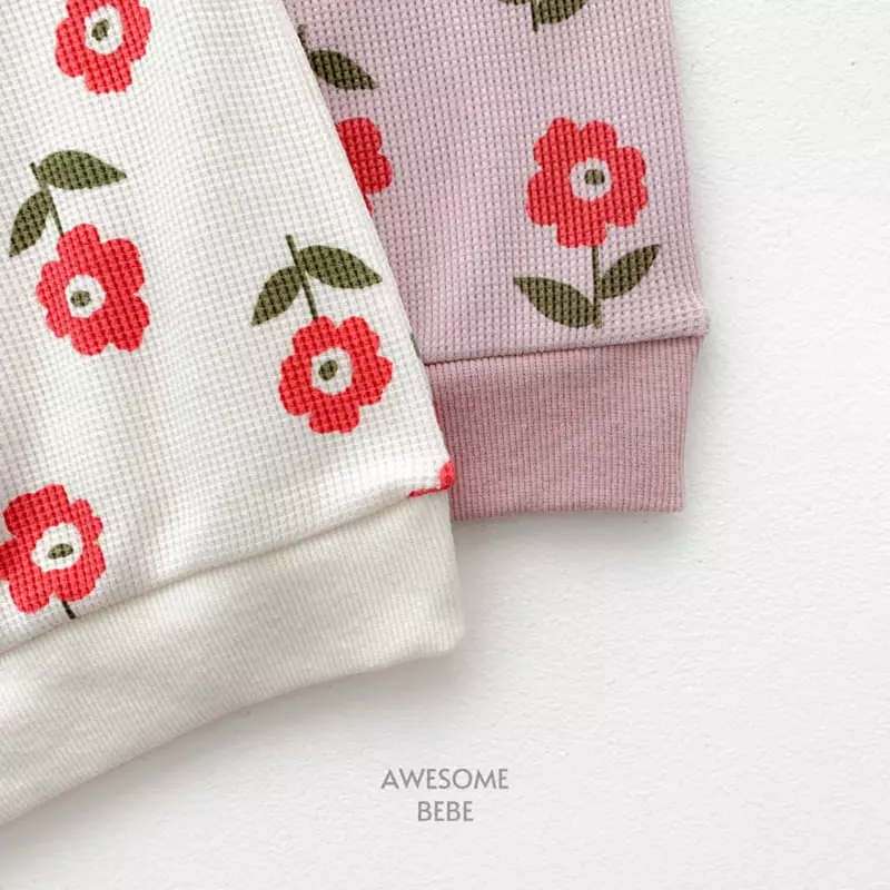 Awesome Bebe - Korean Children Fashion - #kidsstore - Daisy Waffle Sweatshirt - 8