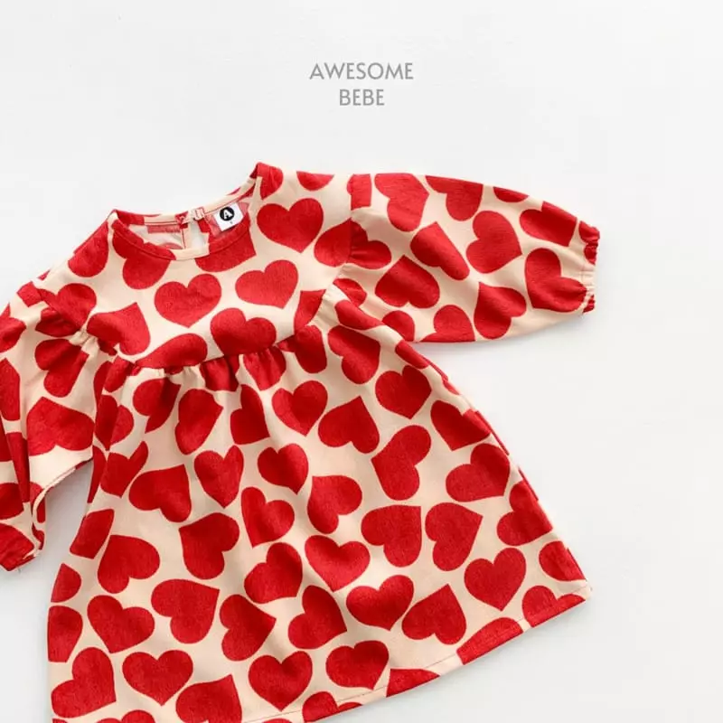 Awesome Bebe - Korean Children Fashion - #kidsstore - Big Heart One-piece