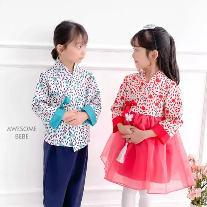 Awesome Bebe - Korean Children Fashion - #kidzfashiontrend - Flower Hanbok Girl - 2