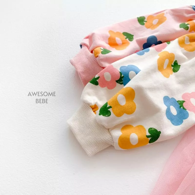Awesome Bebe - Korean Children Fashion - #kidzfashiontrend - Flower Mesh One-piece - 6