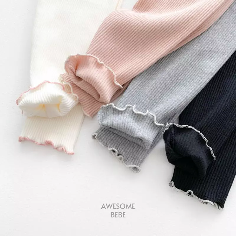 Awesome Bebe - Korean Children Fashion - #littlefashionista - Rib Terry Leggings - 7
