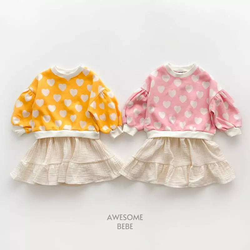 Awesome Bebe - Korean Children Fashion - #littlefashionista - Heart Layered One-piece - 9