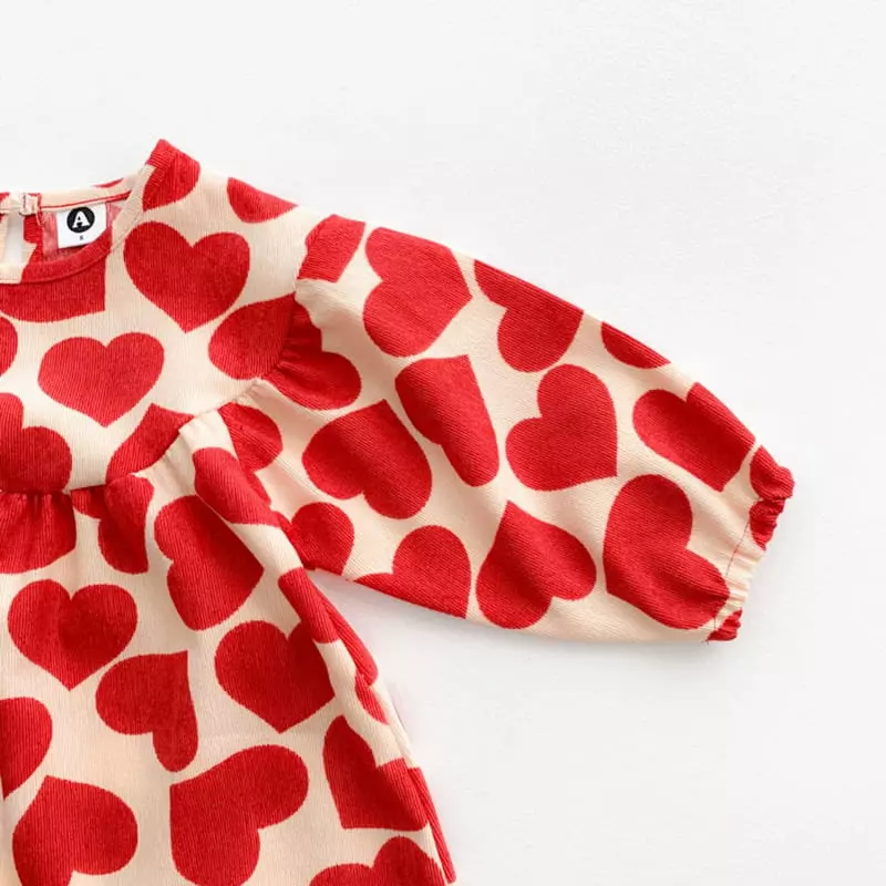 Awesome Bebe - Korean Children Fashion - #Kfashion4kids - Big Heart One-piece - 4