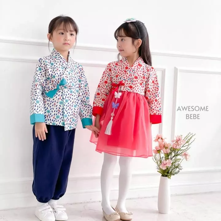 Awesome Bebe - Korean Children Fashion - #magicofchildhood - Flower Hanbok Girl - 5
