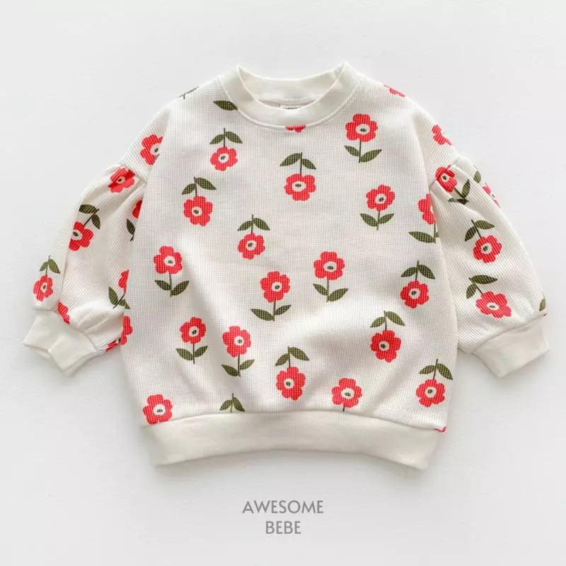Awesome Bebe - Korean Children Fashion - #magicofchildhood - Daisy Waffle Sweatshirt - 12