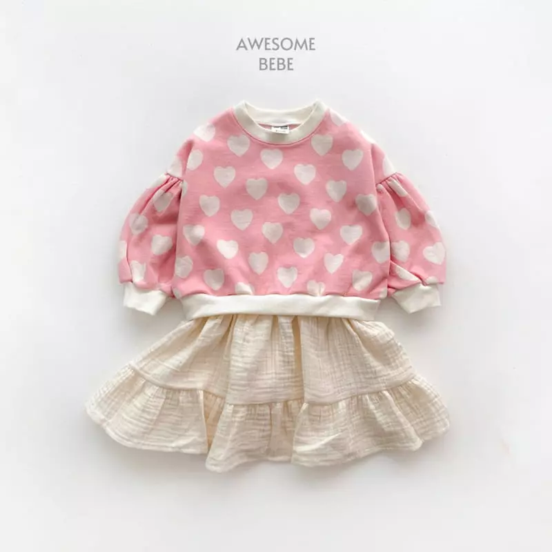 Awesome Bebe - Korean Children Fashion - #minifashionista - Heart Layered One-piece - 11