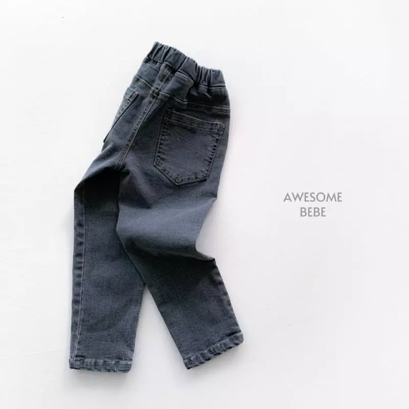 Awesome Bebe - Korean Children Fashion - #prettylittlegirls - Span Straight Gray Jeans - 2