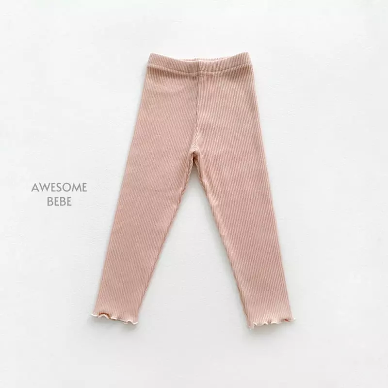 Awesome Bebe - Korean Children Fashion - #prettylittlegirls - Rib Terry Leggings - 10