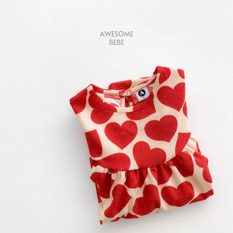 Awesome Bebe - Korean Children Fashion - #prettylittlegirls - Big Heart One-piece - 7