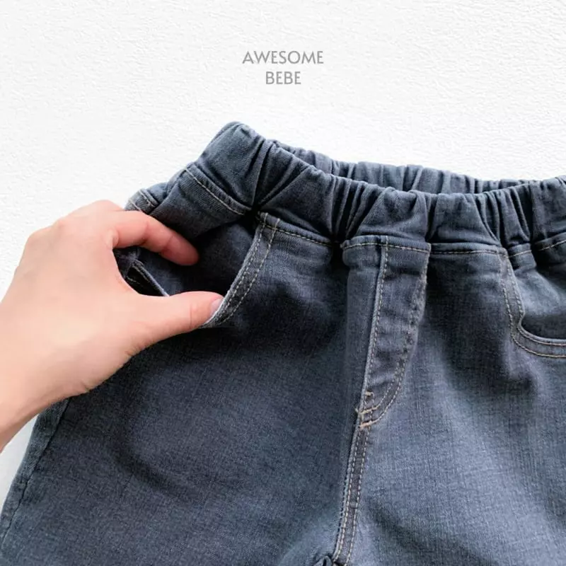 Awesome Bebe - Korean Children Fashion - #stylishchildhood - Span Straight Gray Jeans - 5