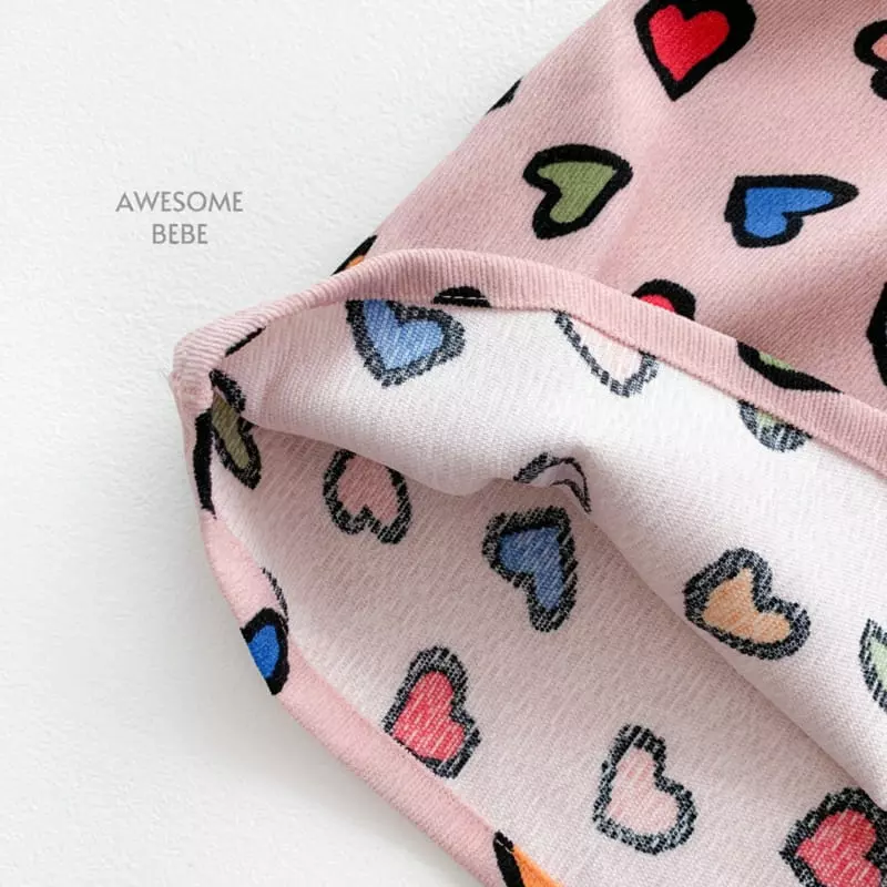 Awesome Bebe - Korean Children Fashion - #todddlerfashion - Multi Heart Rib One-piece - 7