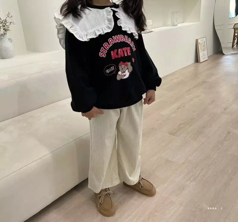 Baba J - Korean Children Fashion - #Kfashion4kids - Strawberry Bear Frill Sweatshirt - 3