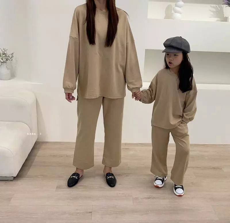 Baba J - Korean Children Fashion - #Kfashion4kids - Simple Wide Top Bottom Set with Mom - 2