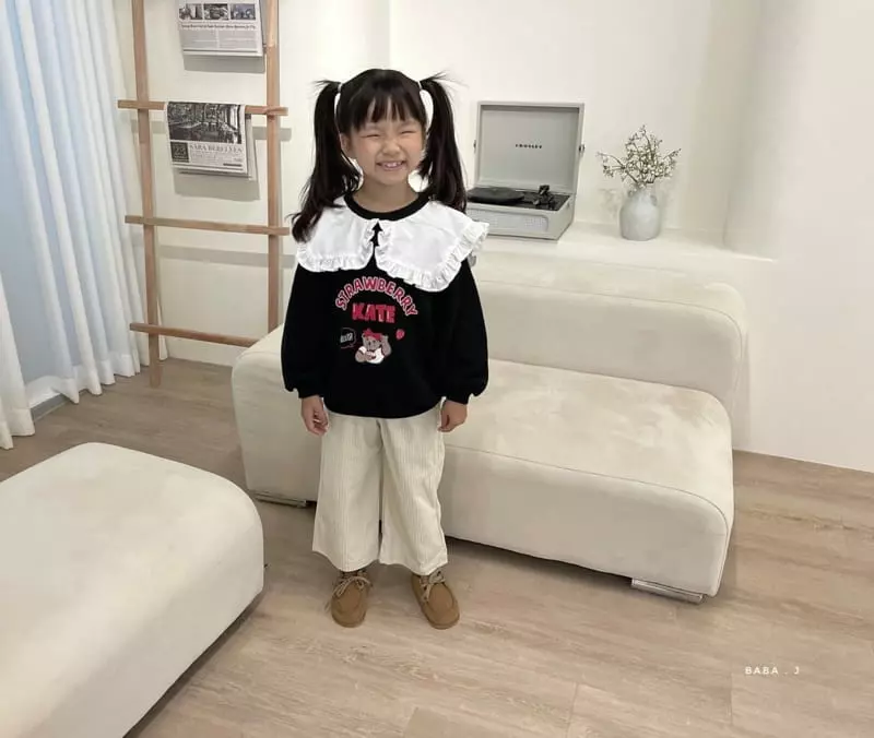 Baba J - Korean Children Fashion - #childofig - Strawberry Bear Frill Sweatshirt - 9