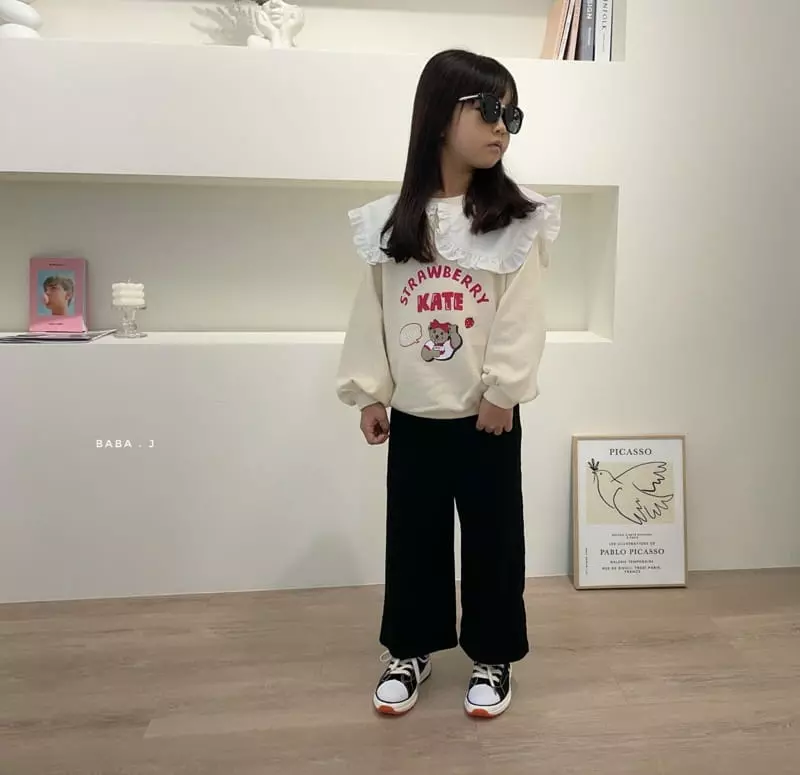 Baba J - Korean Children Fashion - #designkidswear - Strawberry Bear Frill Sweatshirt - 11