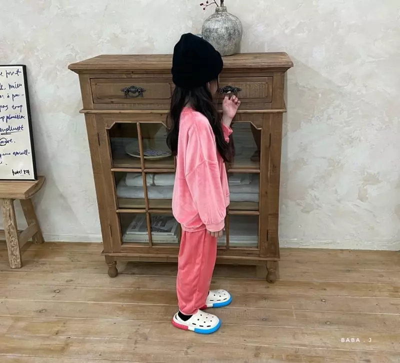 Baba J - Korean Children Fashion - #discoveringself - Velvet Training Top Bottom sEt - 2