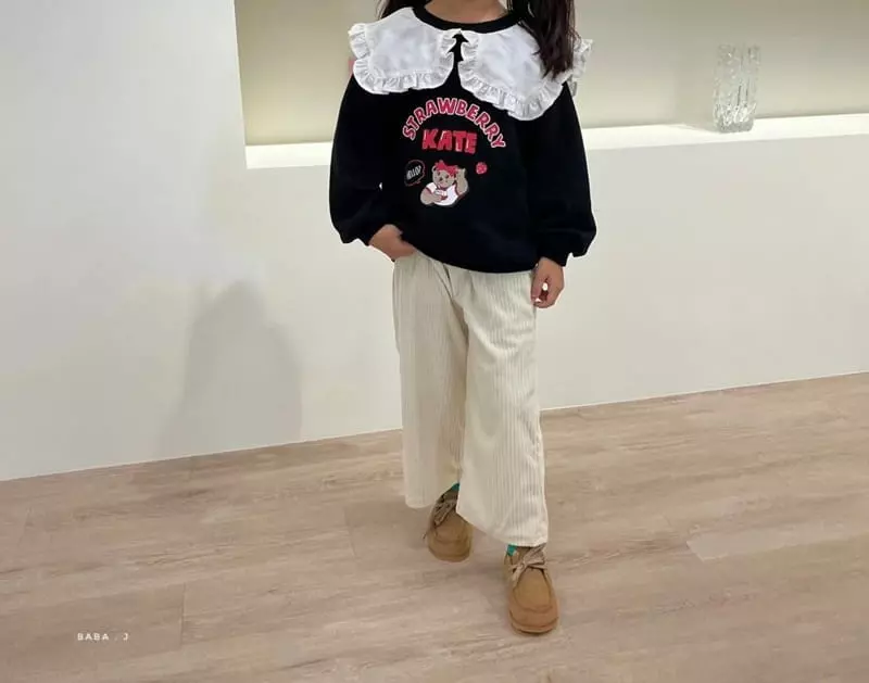 Baba J - Korean Children Fashion - #kidsstore - Strawberry Bear Frill Sweatshirt