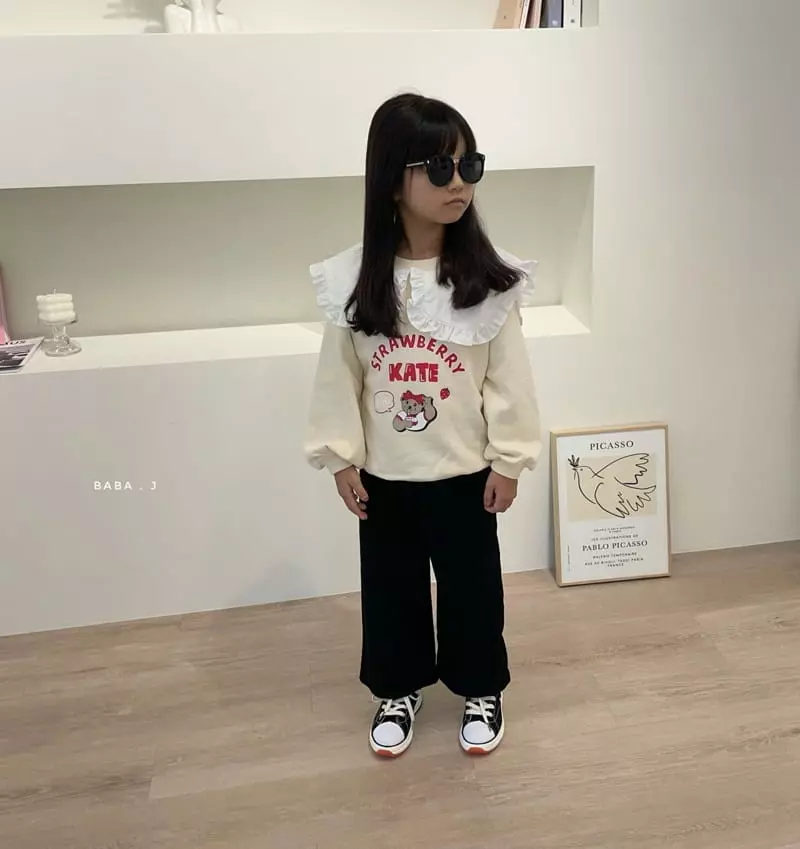 Baba J - Korean Children Fashion - #Kfashion4kids - Strawberry Bear Frill Sweatshirt - 4