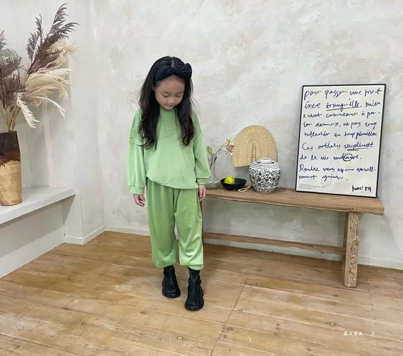 Baba J - Korean Children Fashion - #minifashionista - Velvet Training Top Bottom sEt - 10