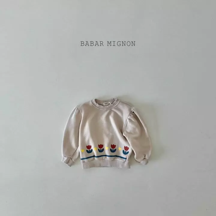 Babar Mignon - Korean Children Fashion - #stylishchildhood - Flower Stripes Sweatshirt - 4