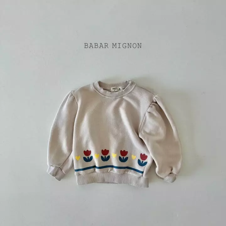 Babar Mignon - Korean Children Fashion - #childrensboutique - Flower Stripes Sweatshirt - 5