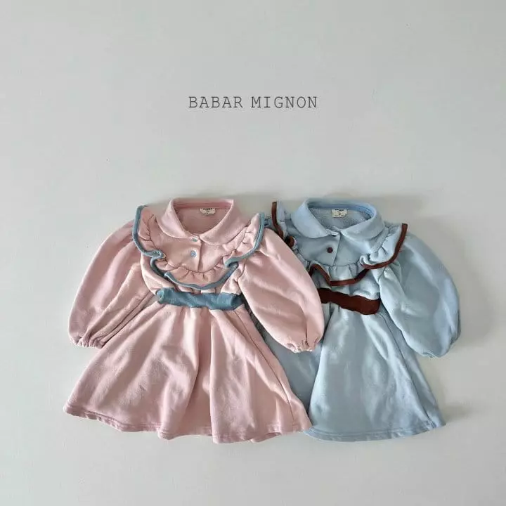 Babar Mignon - Korean Children Fashion - #childrensboutique - Frill Collar One-piece