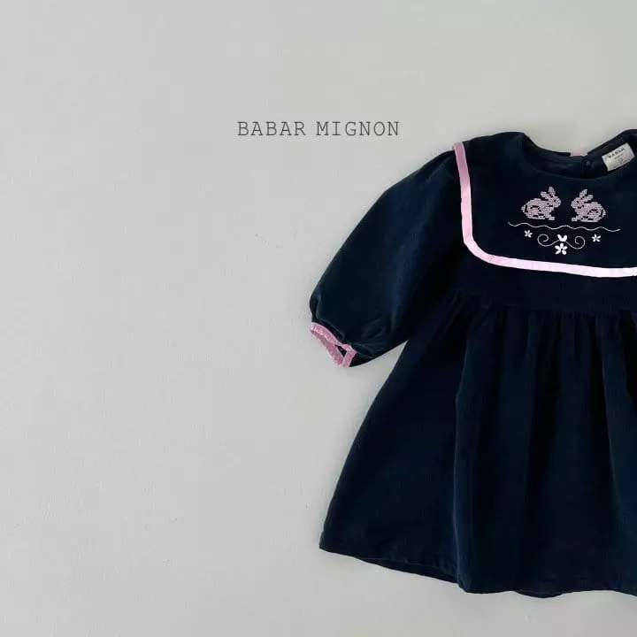 Babar Mignon - Korean Children Fashion - #discoveringself - Rabbit Embroidery One-piece - 10