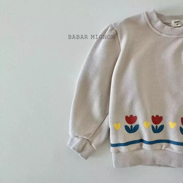 Babar Mignon - Korean Children Fashion - #fashionkids - Flower Stripes Sweatshirt - 8