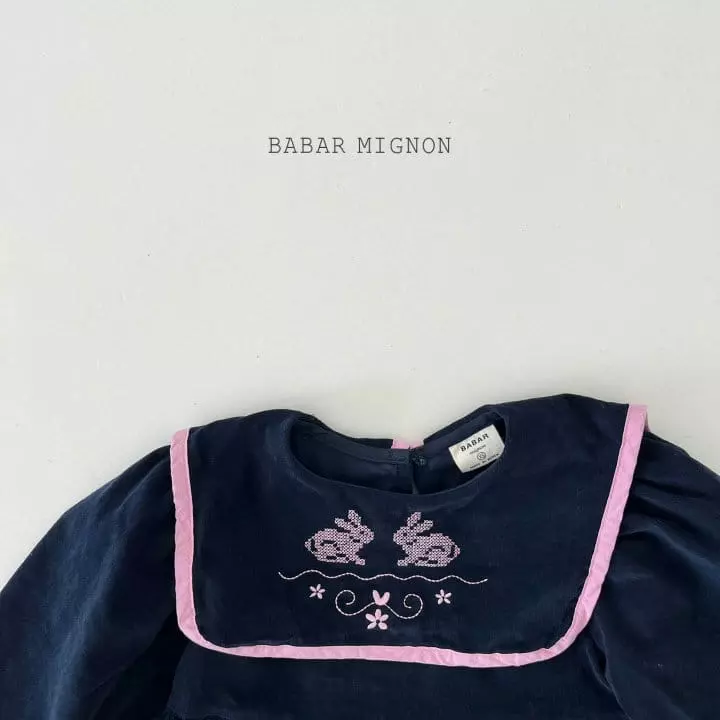 Babar Mignon - Korean Children Fashion - #fashionkids - Rabbit Embroidery One-piece - 11