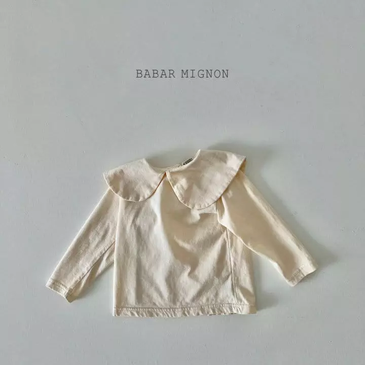Babar Mignon - Korean Children Fashion - #kidsshorts - Basic Big Collar Tee
