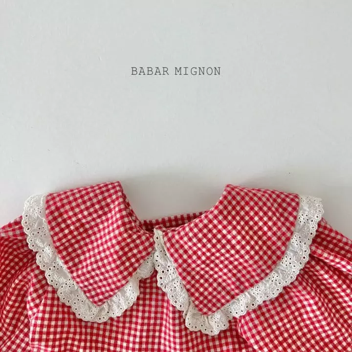 Babar Mignon - Korean Children Fashion - #kidsstore - Small Check One-piece - 11