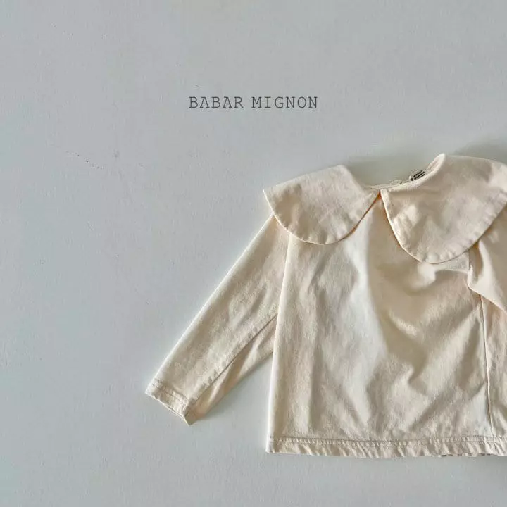 Babar Mignon - Korean Children Fashion - #kidsstore - Basic Big Collar Tee - 2