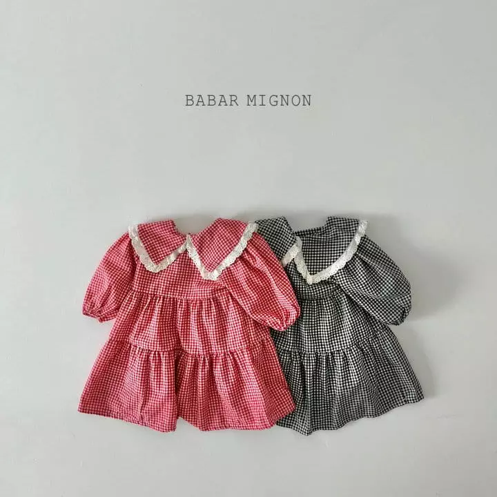 Babar Mignon - Korean Children Fashion - #toddlerclothing - Small Check One-piece - 4
