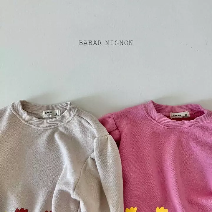 Babar Mignon - Korean Children Fashion - #stylishchildhood - Flower Stripes Sweatshirt - 3