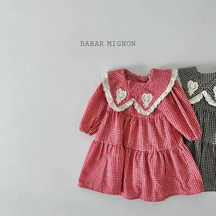Babar Mignon - Korean Children Fashion - #todddlerfashion - Small Check One-piece - 2