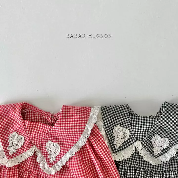 Babar Mignon - Korean Children Fashion - #toddlerclothing - Small Check One-piece - 3