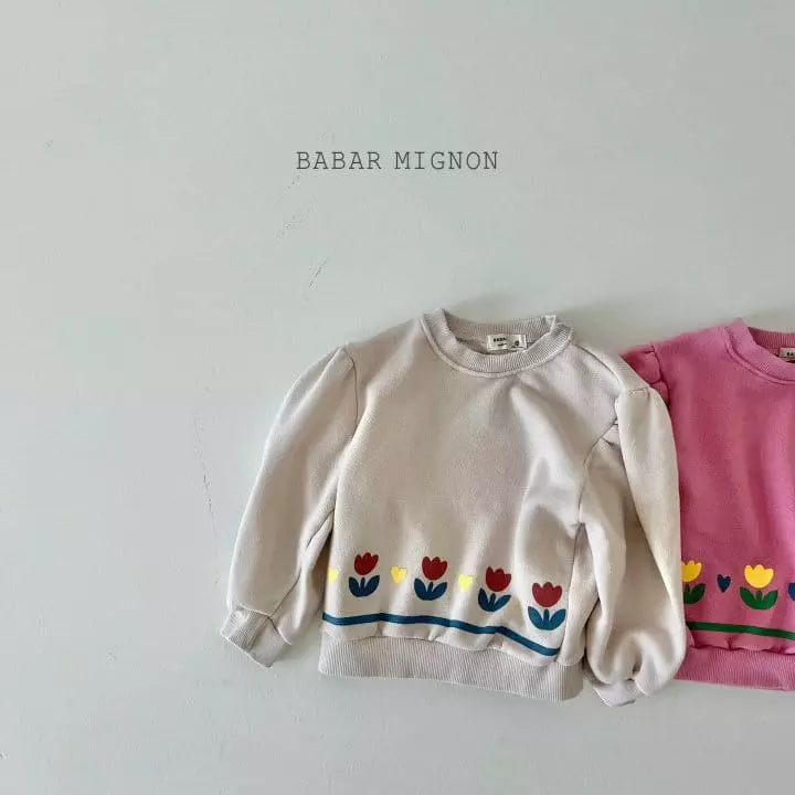 Babar Mignon - Korean Children Fashion - #toddlerclothing - Flower Stripes Sweatshirt - 2