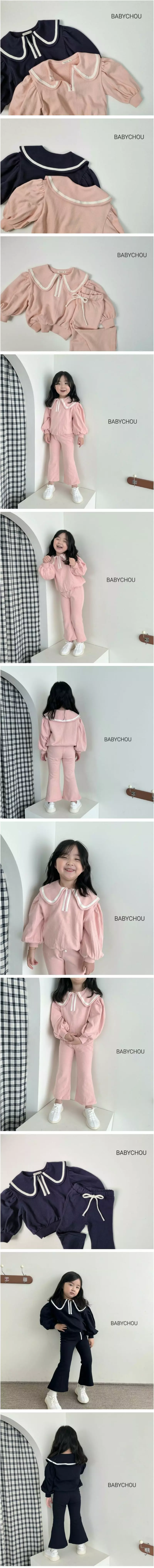Babychou - Korean Children Fashion - #Kfashion4kids - Sailor Top Bottom Set - 2