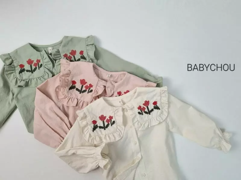 Babychou - Korean Children Fashion - #childofig - Cross Stitch Blouse
