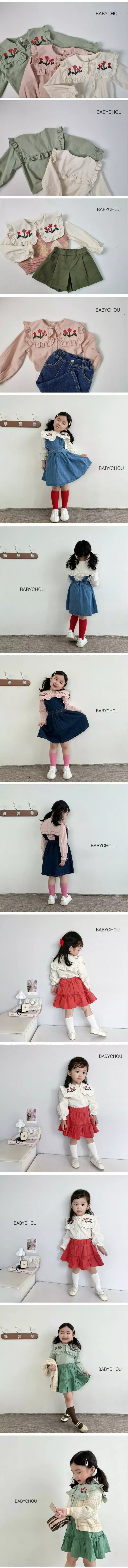 Babychou - Korean Children Fashion - #childrensboutique - Cross Stitch Blouse - 2