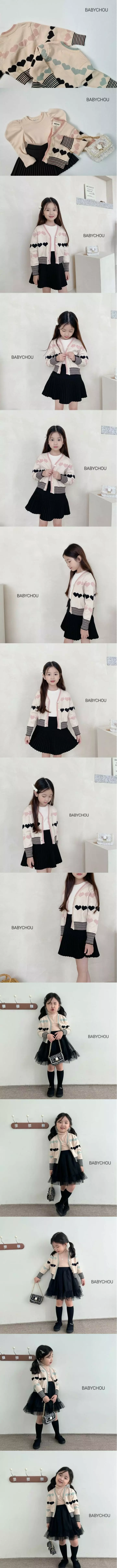 Babychou - Korean Children Fashion - #discoveringself - Heart Cardigan - 2