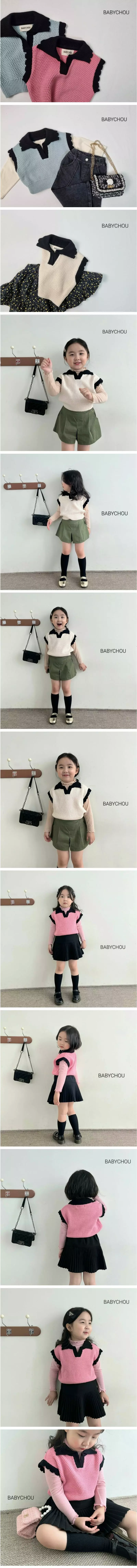 Babychou - Korean Children Fashion - #fashionkids - Collar Vest - 2