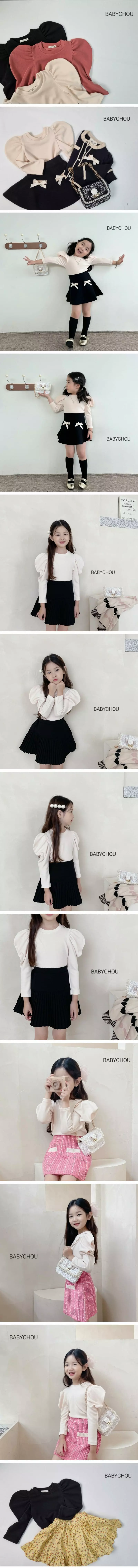 Babychou - Korean Children Fashion - #fashionkids - Big Puff Tee - 2