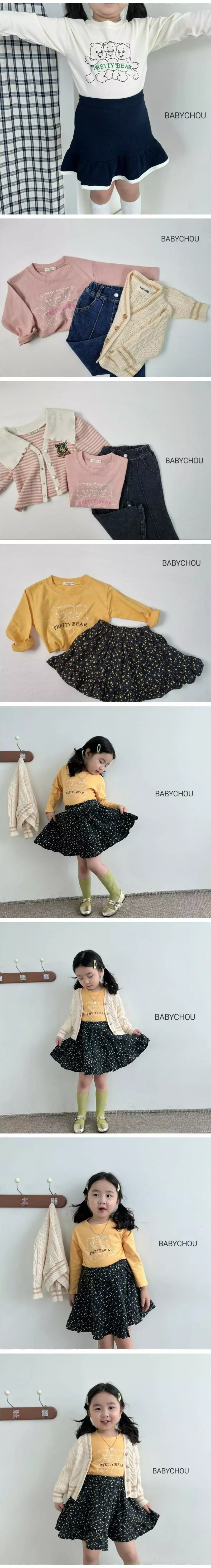 Babychou - Korean Children Fashion - #kidsstore - Pretty Bear Tee - 3