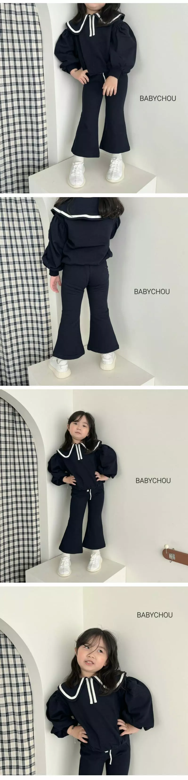 Babychou - Korean Children Fashion - #littlefashionista - Sailor Top Bottom Set - 3