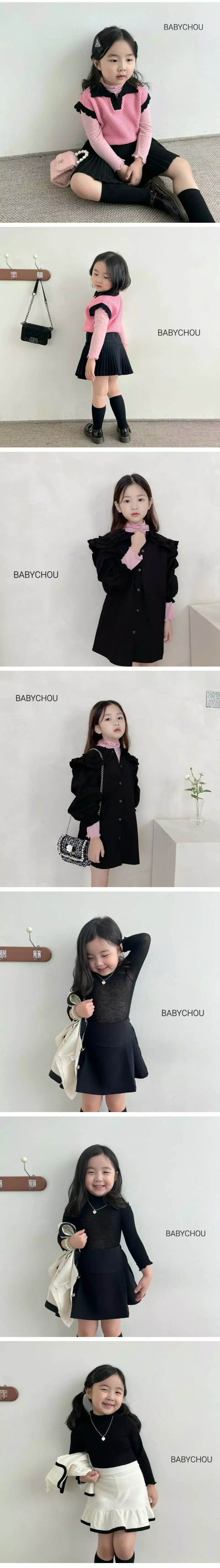 Babychou - Korean Children Fashion - #magicofchildhood - Slim Turtleneck Tee - 3